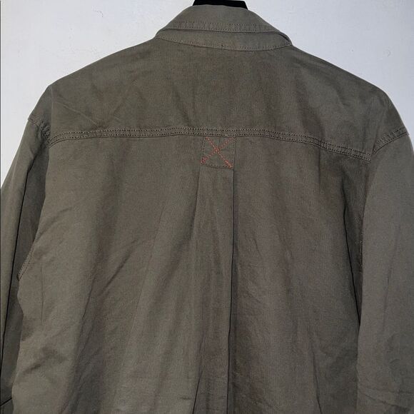 GIOBERTI Olive Green 100% Cotton & Soft Twill Shirt Jacket w/ Flannel Lining-XL - Picture 8 of 12